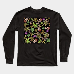  Carnivorous plants black background Long Sleeve T-Shirt